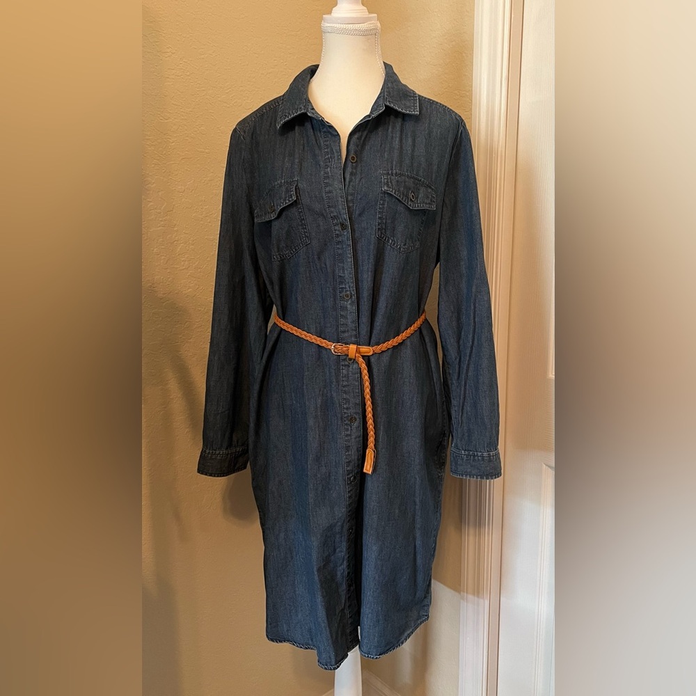 Chico’s Denim Shirt Dress, Size 2